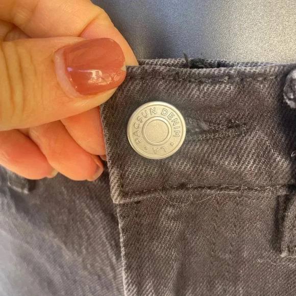 PACSUN women’s black wash stretch crop boot sz 24 denim jeans preloved - Picture 8 of 10